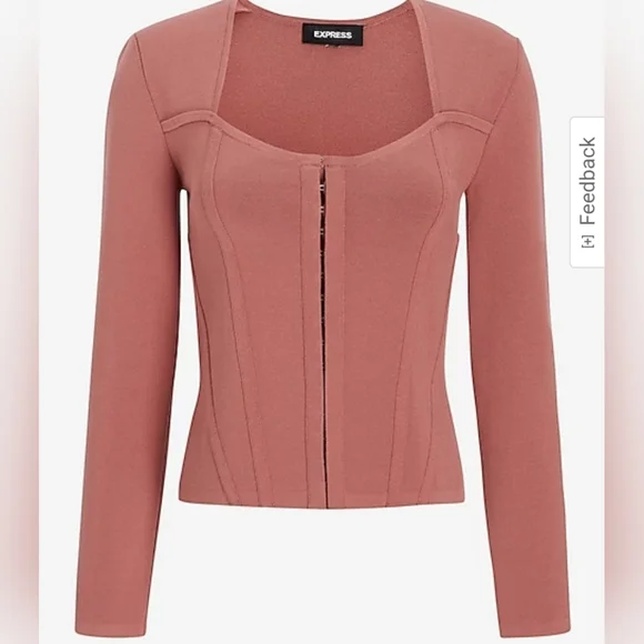 ❤️ NWT! EXPRESS BODY CONTOUR CORSET SWEATER JACKET TOP, SMALL - Picture 3 of 15
